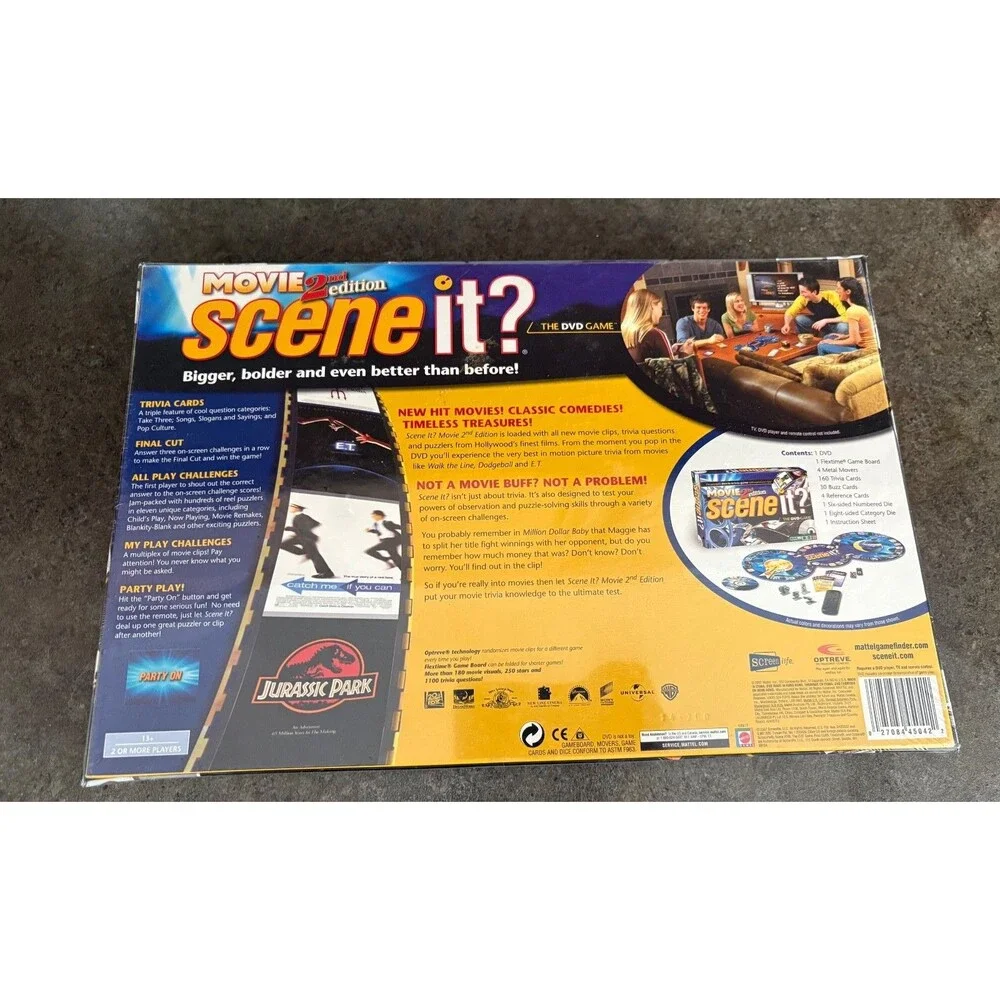 New: Scene it?  Movie, 2nd Edition Board Game, The DVD Game, Mattel, 2007
